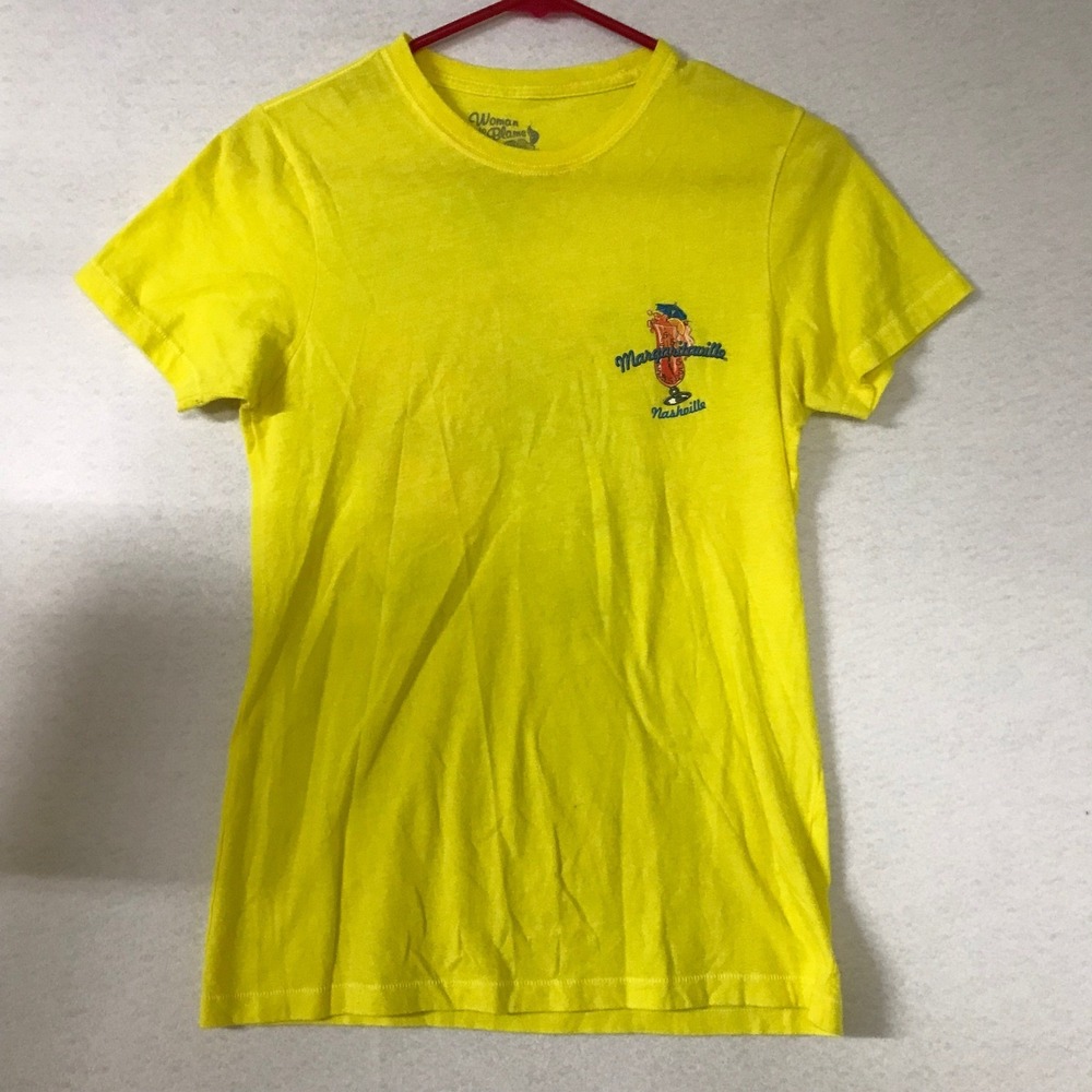 Woman to Blame Yellow Margaritaville Nashville Graphic T Shirt Size Small